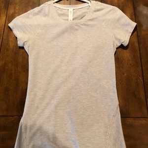 Lululemon shirt.White and grey striped.